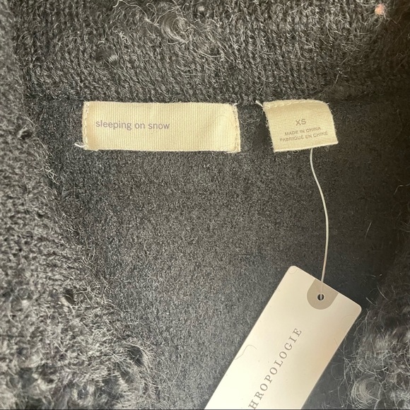 NWT Sleeping On Snow x Anthropologie Black Tavan Mohair Blend Fuzzy Vest - Picture 10 of 14